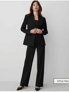 Ann Taylor Black Wide-Leg Trousers
